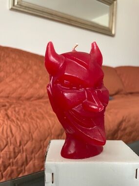 Red Devil Head Candle - Home Accents